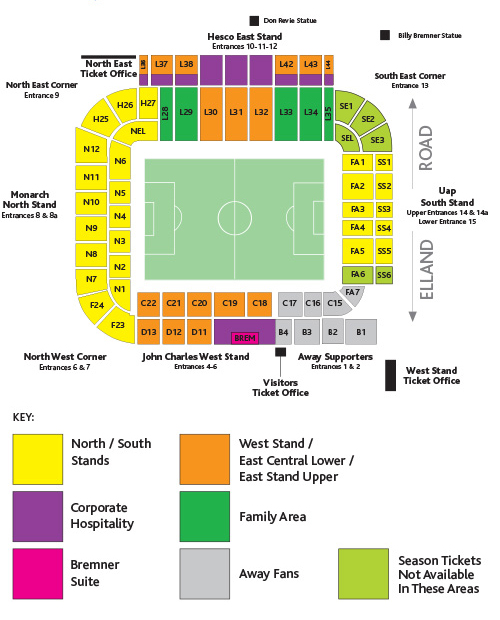 Elland Road Stadium - map